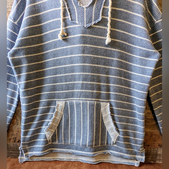 Ocean Drive Raw Edge Hooded Sweatshirt Drop Shoulder - Picture 2 of 16